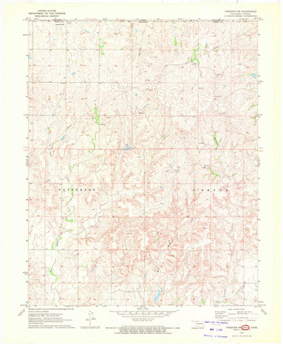 United States Geological Survey Freedom NW, OK-KS (1970, 24000-Scale) digital map