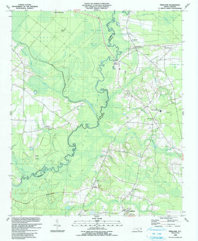 United States Geological Survey Freeland, NC (1990, 24000-Scale) digital map