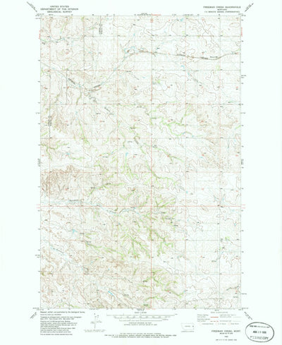United States Geological Survey Freeman Creek, MT (1982, 24000-Scale) digital map