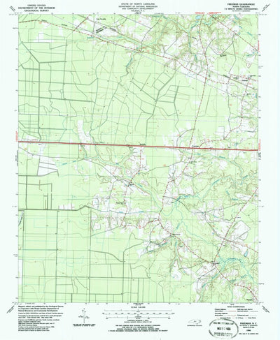 United States Geological Survey Freeman, NC (1986, 24000-Scale) digital map