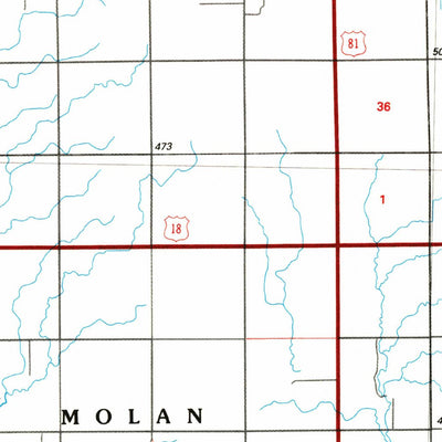 United States Geological Survey Freeman, SD (1985, 100000-Scale) digital map