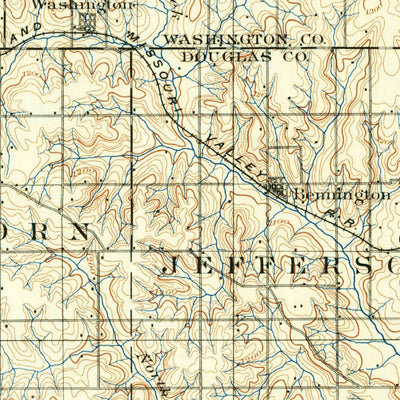 United States Geological Survey Freemont, NE-IA (1893, 125000-Scale) digital map
