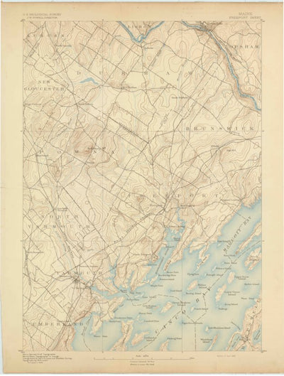 United States Geological Survey Freeport, ME (1892, 62500-Scale) digital map
