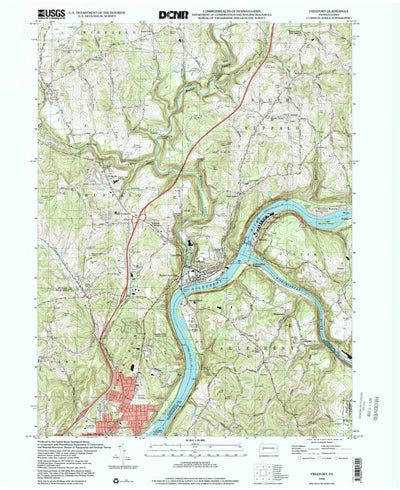 United States Geological Survey Freeport, PA (1998, 24000-Scale) digital map