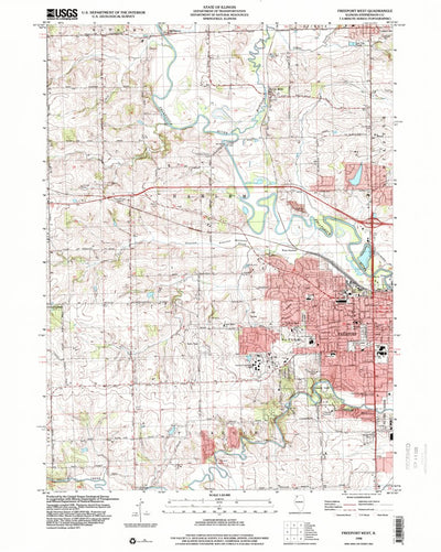 United States Geological Survey Freeport West, IL (1998, 24000-Scale) digital map