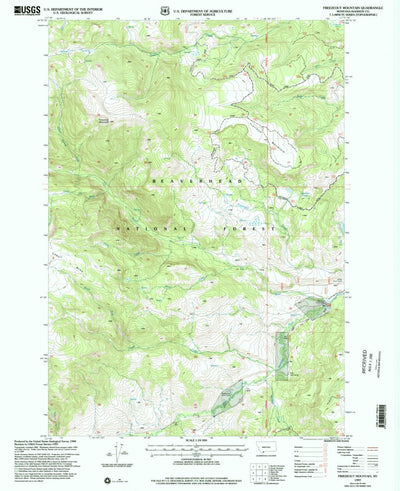 United States Geological Survey Freezeout Mountain, MT (1997, 24000-Scale) digital map