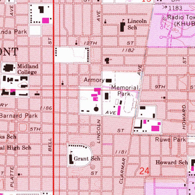 United States Geological Survey Fremont East, NE (1968, 24000-Scale) digital map