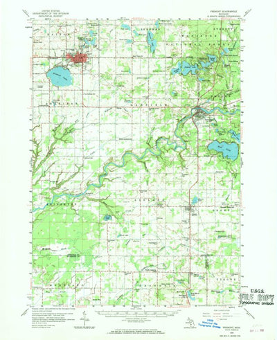 United States Geological Survey Fremont, MI (1958, 62500-Scale) digital map