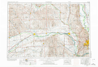 United States Geological Survey Fremont, NE-IA (1955, 250000-Scale) digital map