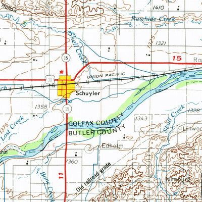 United States Geological Survey Fremont, NE-IA (1955, 250000-Scale) digital map