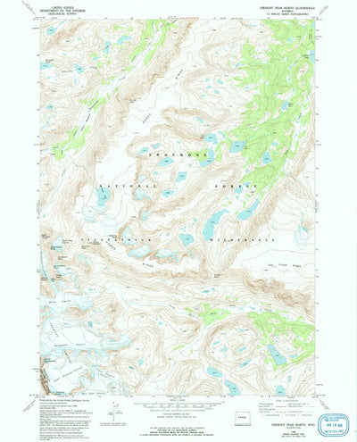 United States Geological Survey Fremont Peak North, WY (1968, 24000-Scale) digital map