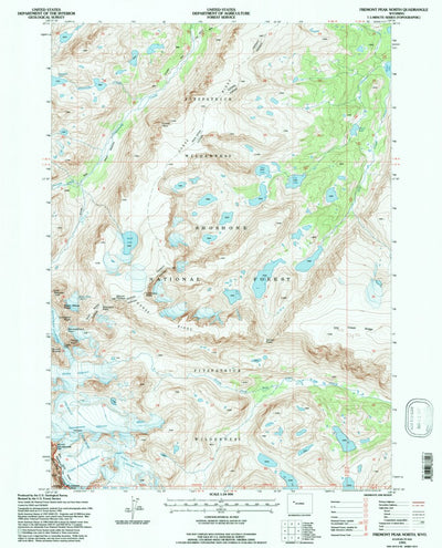 United States Geological Survey Fremont Peak North, WY (1991, 24000-Scale) digital map