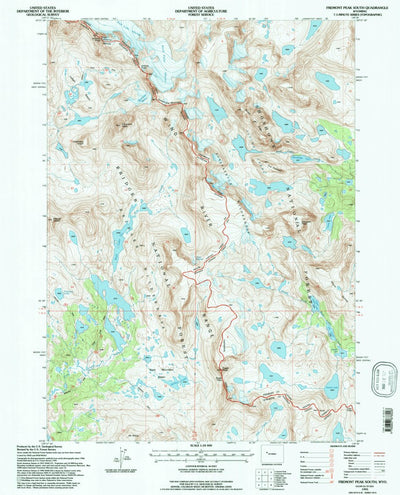 United States Geological Survey Fremont Peak South, WY (1991, 24000-Scale) digital map