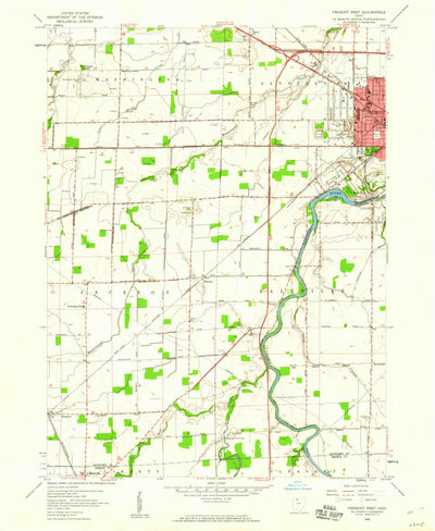 United States Geological Survey Fremont West, OH (1958, 24000-Scale) digital map