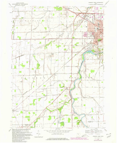 United States Geological Survey Fremont West, OH (1969, 24000-Scale) digital map