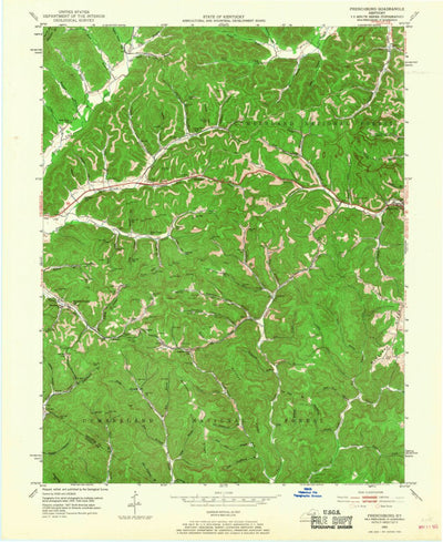 United States Geological Survey Frenchburg, KY (1952, 24000-Scale) digital map