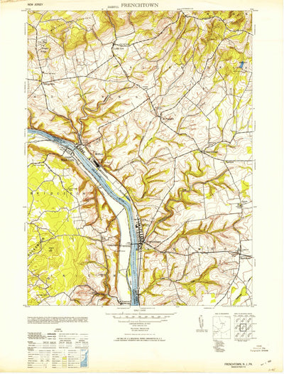 United States Geological Survey Frenchtown, NJ-PA (1953, 24000-Scale) digital map