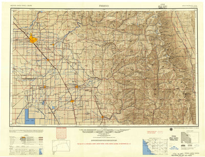 United States Geological Survey Fresno, CA (1955, 250000-Scale) digital map