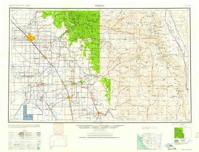 United States Geological Survey Fresno, CA (1960, 250000-Scale) digital map