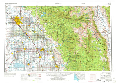 United States Geological Survey Fresno, CA (1962, 250000-Scale) digital map