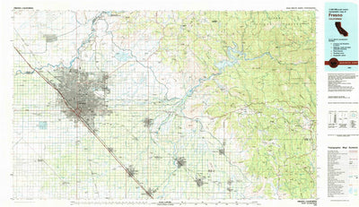 United States Geological Survey Fresno, CA (1982, 100000-Scale) digital map