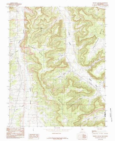 United States Geological Survey Fresno Canyon, NM (1985, 24000-Scale) digital map