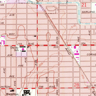 United States Geological Survey Fresno North, CA (1965, 24000-Scale) digital map