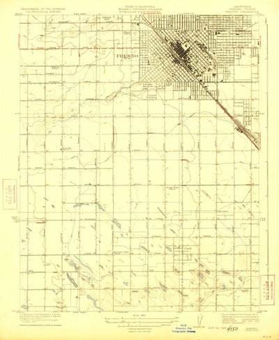 United States Geological Survey Fresno South, CA (1923, 31680-Scale) digital map