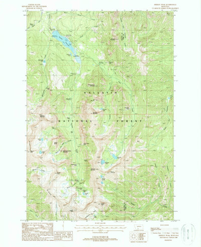 United States Geological Survey Fridley Peak, MT (1988, 24000-Scale) digital map