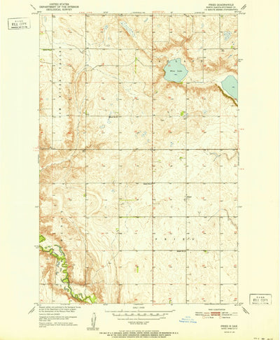United States Geological Survey Fried, ND (1951, 24000-Scale) digital map