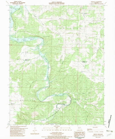 United States Geological Survey Fristoe, MO (1982, 24000-Scale) digital map