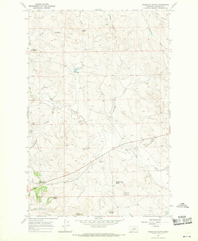 United States Geological Survey Froehlich Butte, MT (1967, 24000-Scale) digital map