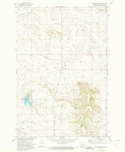 United States Geological Survey Froelich Dam, ND (1971, 24000-Scale) digital map
