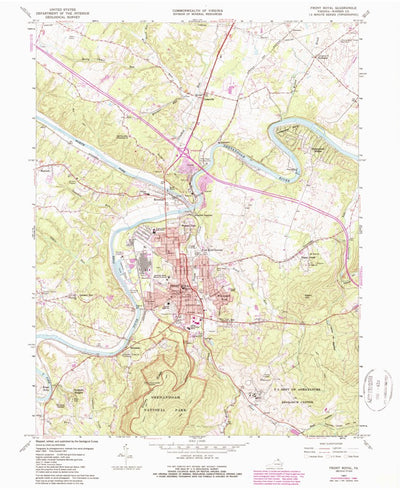 United States Geological Survey Front Royal, VA (1967, 24000-Scale) digital map