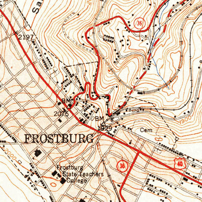 United States Geological Survey Frostburg, MD-PA (1951, 24000-Scale) digital map