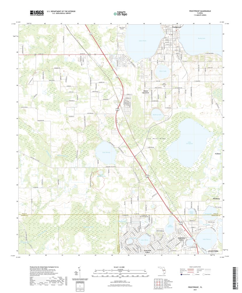 Frostproof, FL (2021, 24000-Scale) Map by United States Geological ...