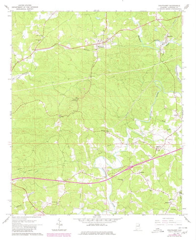 United States Geological Survey Fruithurst, AL (1966, 24000-Scale) digital map