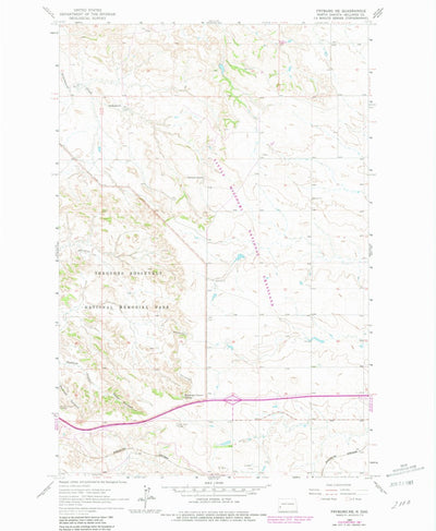 United States Geological Survey Fryburg NE, ND (1962, 24000-Scale) digital map