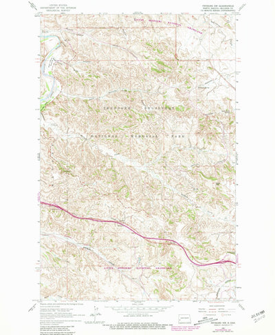 United States Geological Survey Fryburg NW, ND (1962, 24000-Scale) digital map