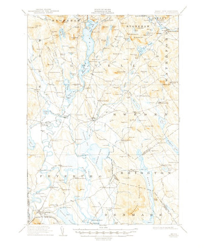 United States Geological Survey Fryeburg, ME-NH (1911, 62500-Scale) digital map