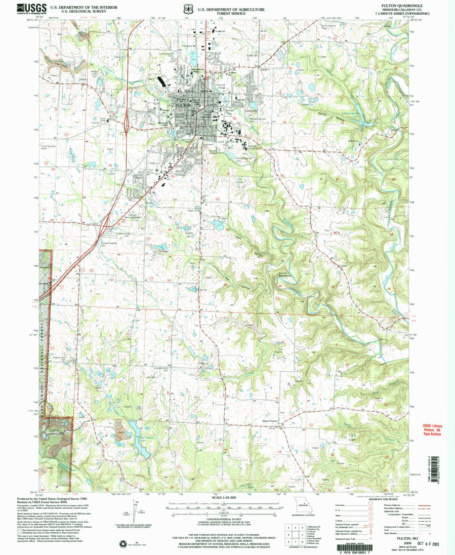 Fulton, MO (2000, 24000-Scale) Map by United States Geological Survey ...