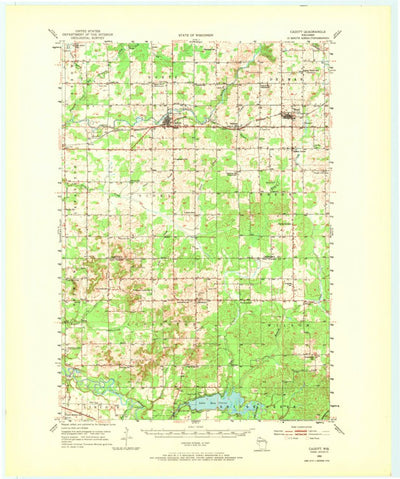 United States Geological Survey Gadott, WI (1952, 62500-Scale) digital map