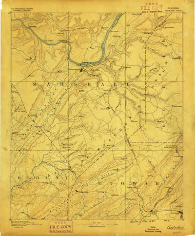 United States Geological Survey Gadsden, AL (1888, 125000-Scale) digital map