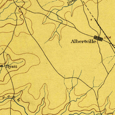 United States Geological Survey Gadsden, AL (1888, 125000-Scale) digital map