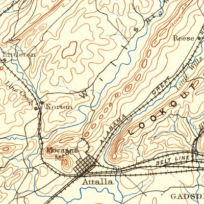 United States Geological Survey Gadsden, AL (1903, 125000-Scale) digital map