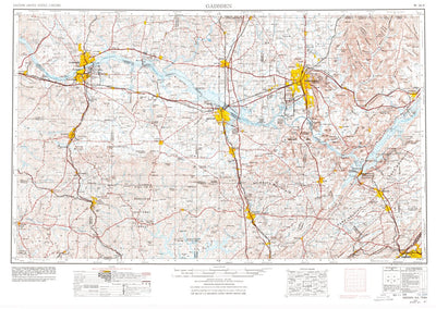 United States Geological Survey Gadsden, AL-TN (1956, 250000-Scale) digital map