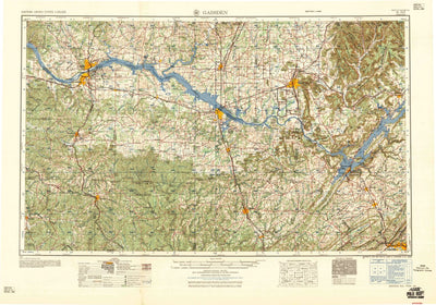 United States Geological Survey Gadsden, AL-TN (1958, 250000-Scale) digital map