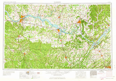 United States Geological Survey Gadsden, AL-TN (1963, 250000-Scale) digital map