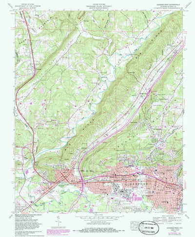 United States Geological Survey Gadsden West, AL (1959, 24000-Scale) digital map