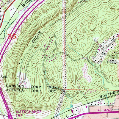 United States Geological Survey Gadsden West, AL (1959, 24000-Scale) digital map